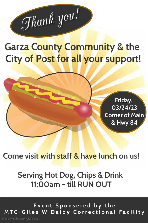 Come get a hot dog with us!